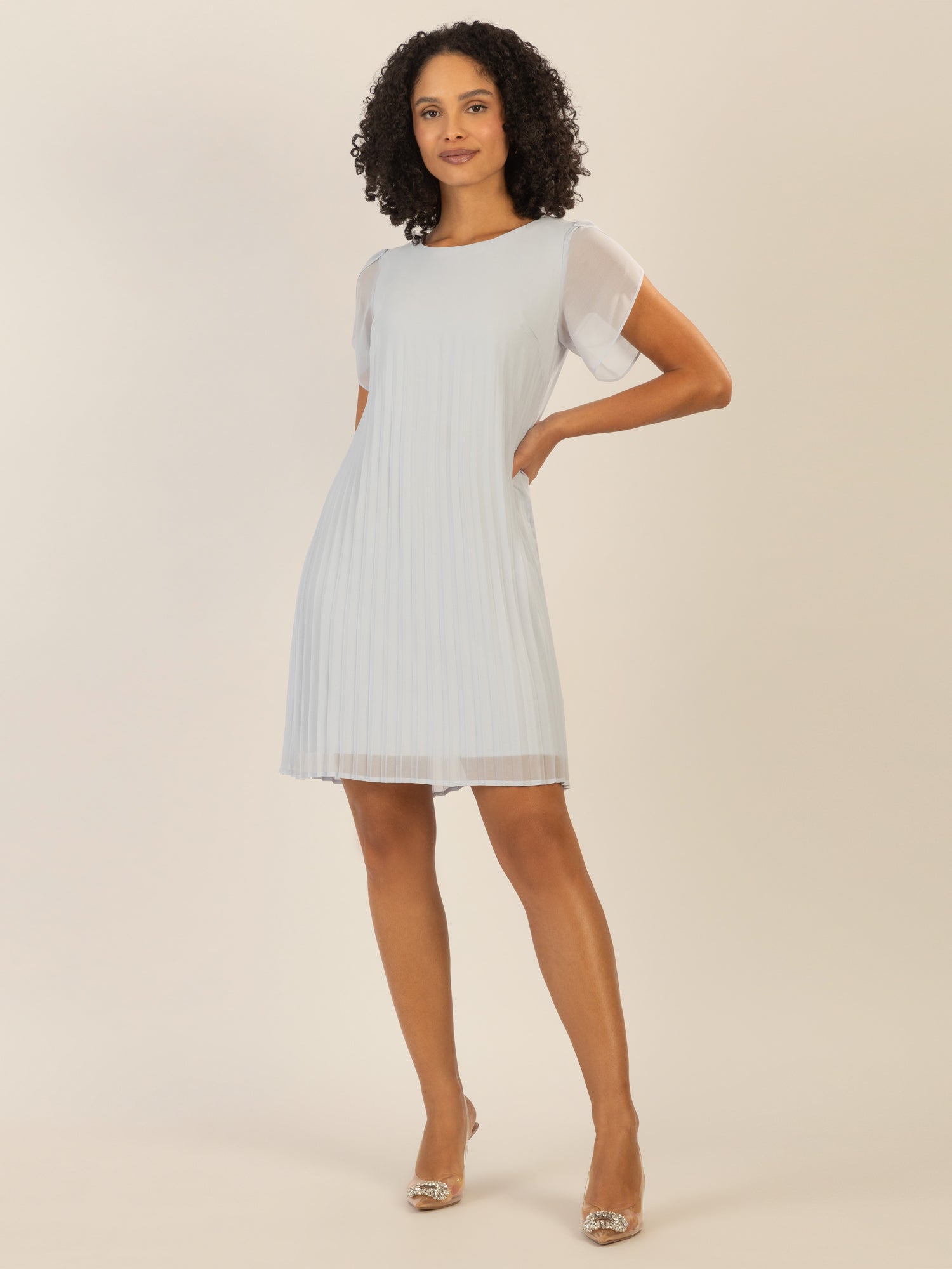 APART Chiffonkleid aus einem leicht körnigen Georgette | hellblau