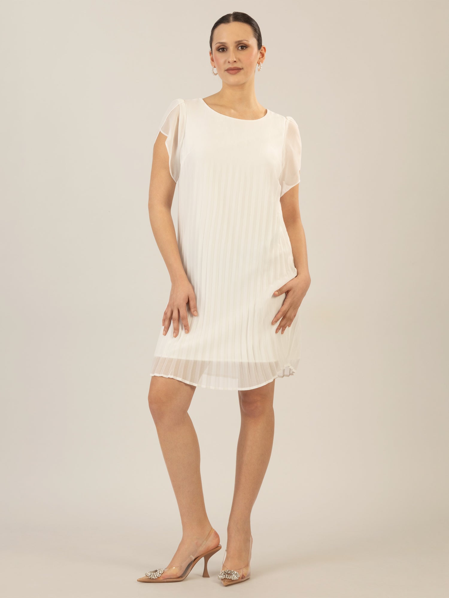 APART Chiffonkleid aus einem leicht körnigen Georgette | creme