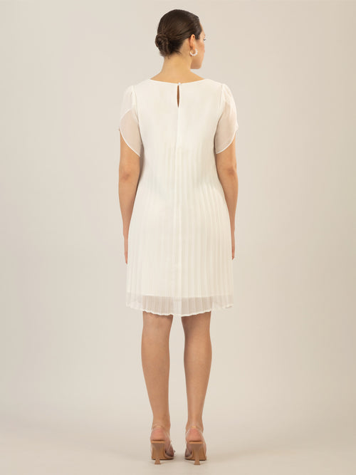 APART Chiffonkleid aus einem leicht körnigen Georgette | creme image 1