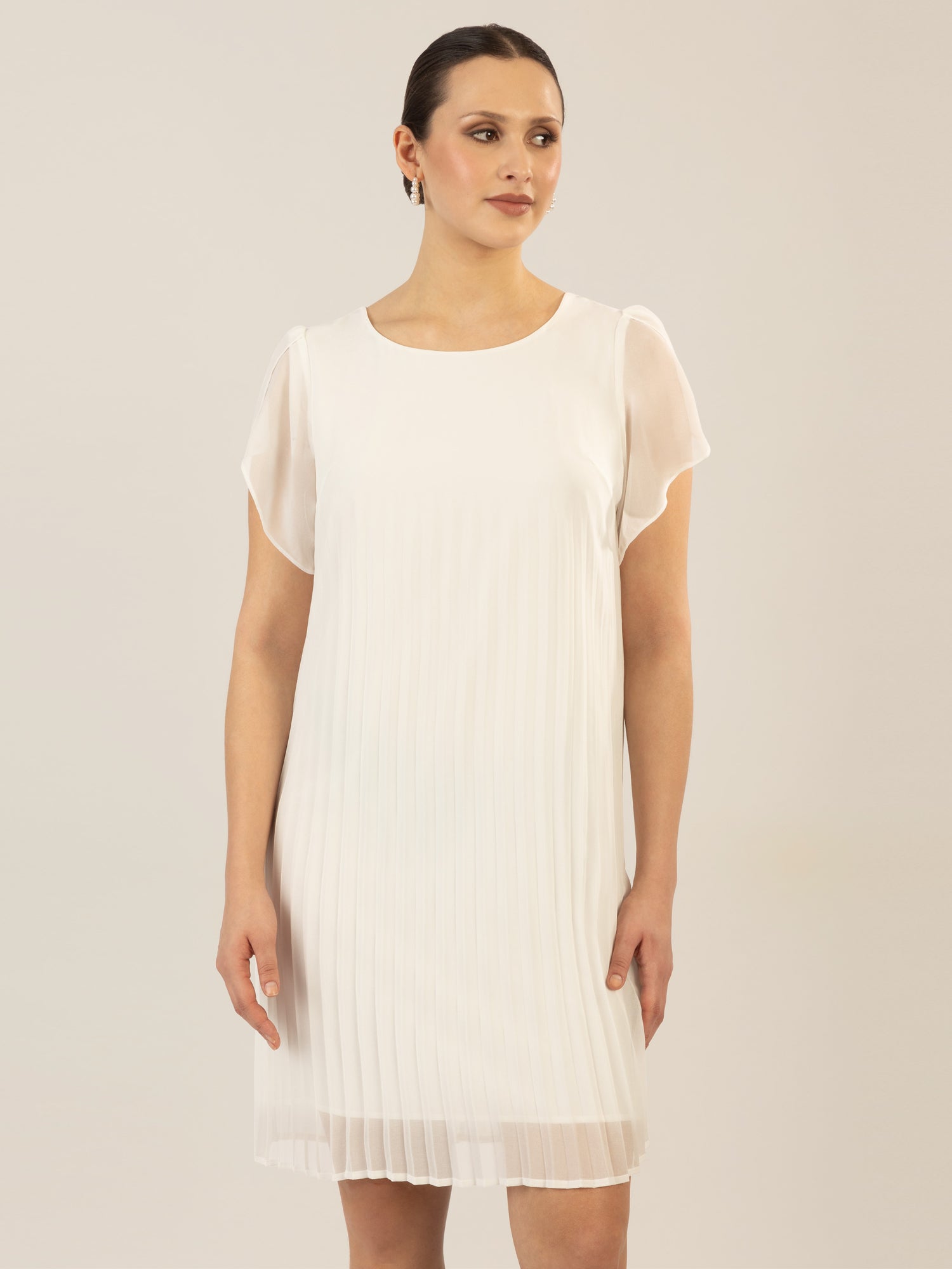 APART Chiffonkleid aus einem leicht körnigen Georgette | creme