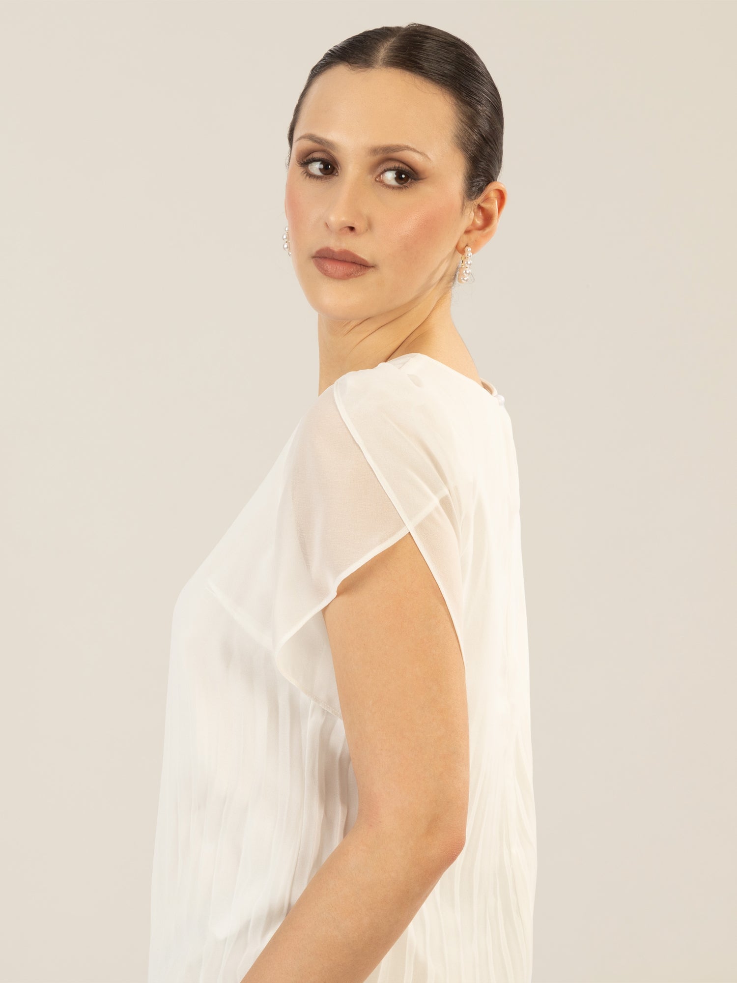 APART Chiffonkleid aus einem leicht körnigen Georgette | creme