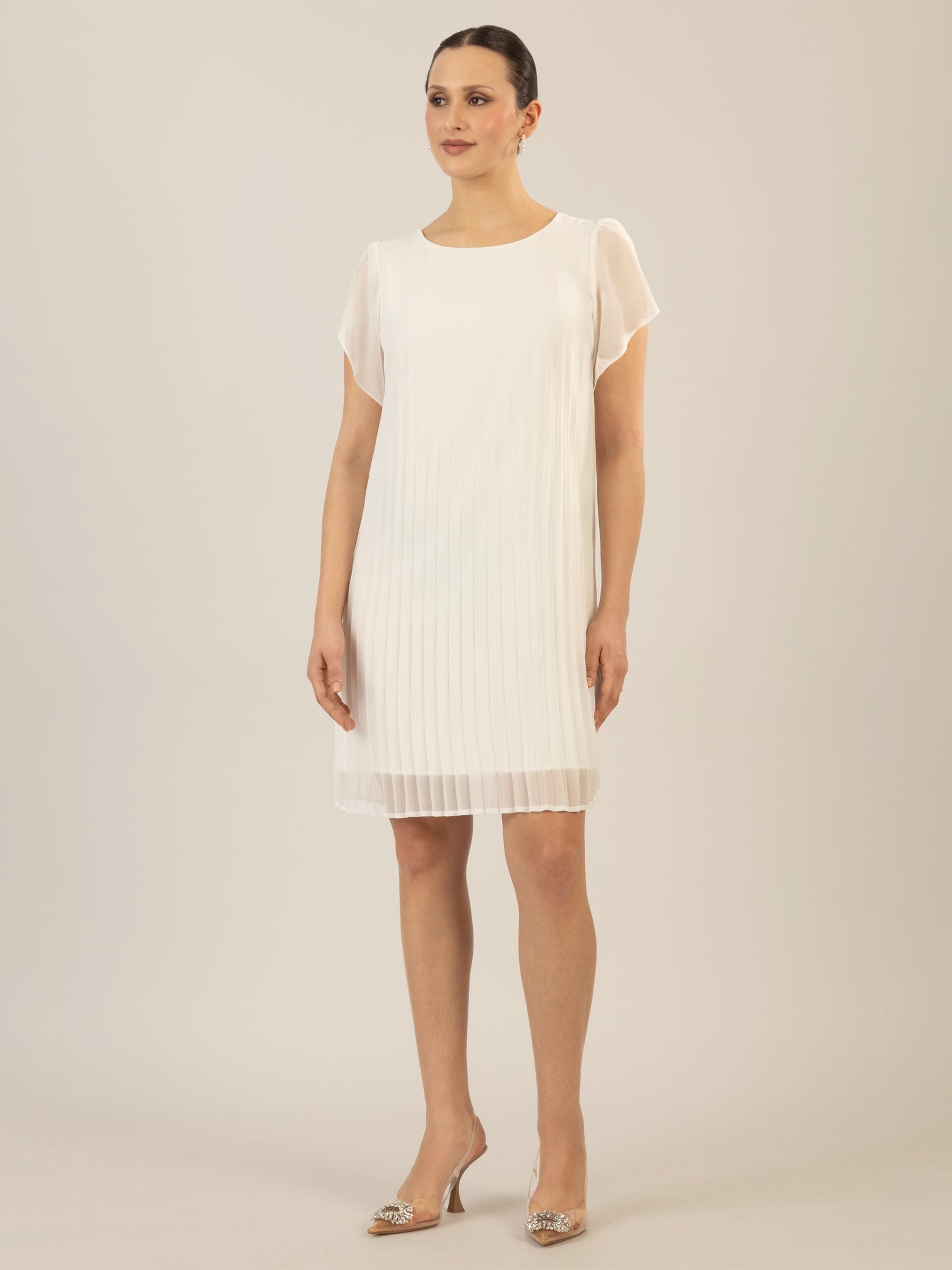 APART Chiffonkleid aus einem leicht körnigen Georgette | creme