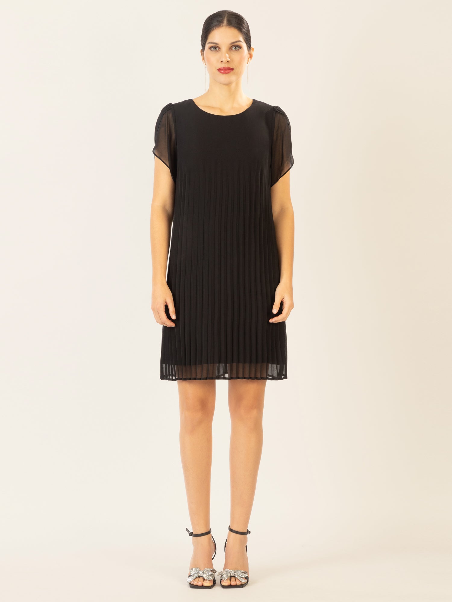 APART Chiffonkleid aus einem leicht körnigen Georgette | schwarz