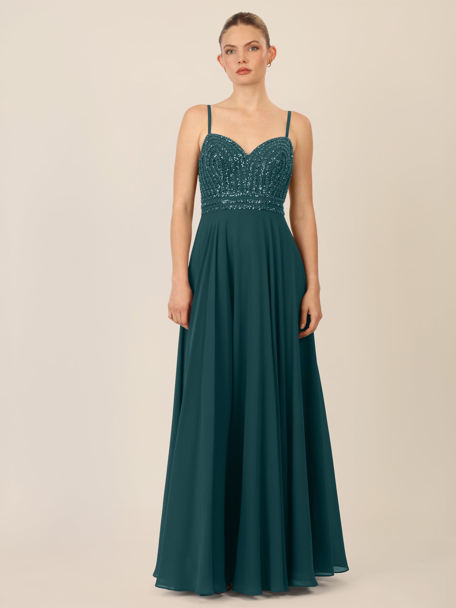 APART Glamourkleid mit Perlenstickerei | dunkelgrün