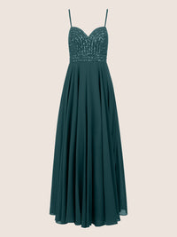 APART Glamourkleid mit Perlenstickerei | dunkelgrün