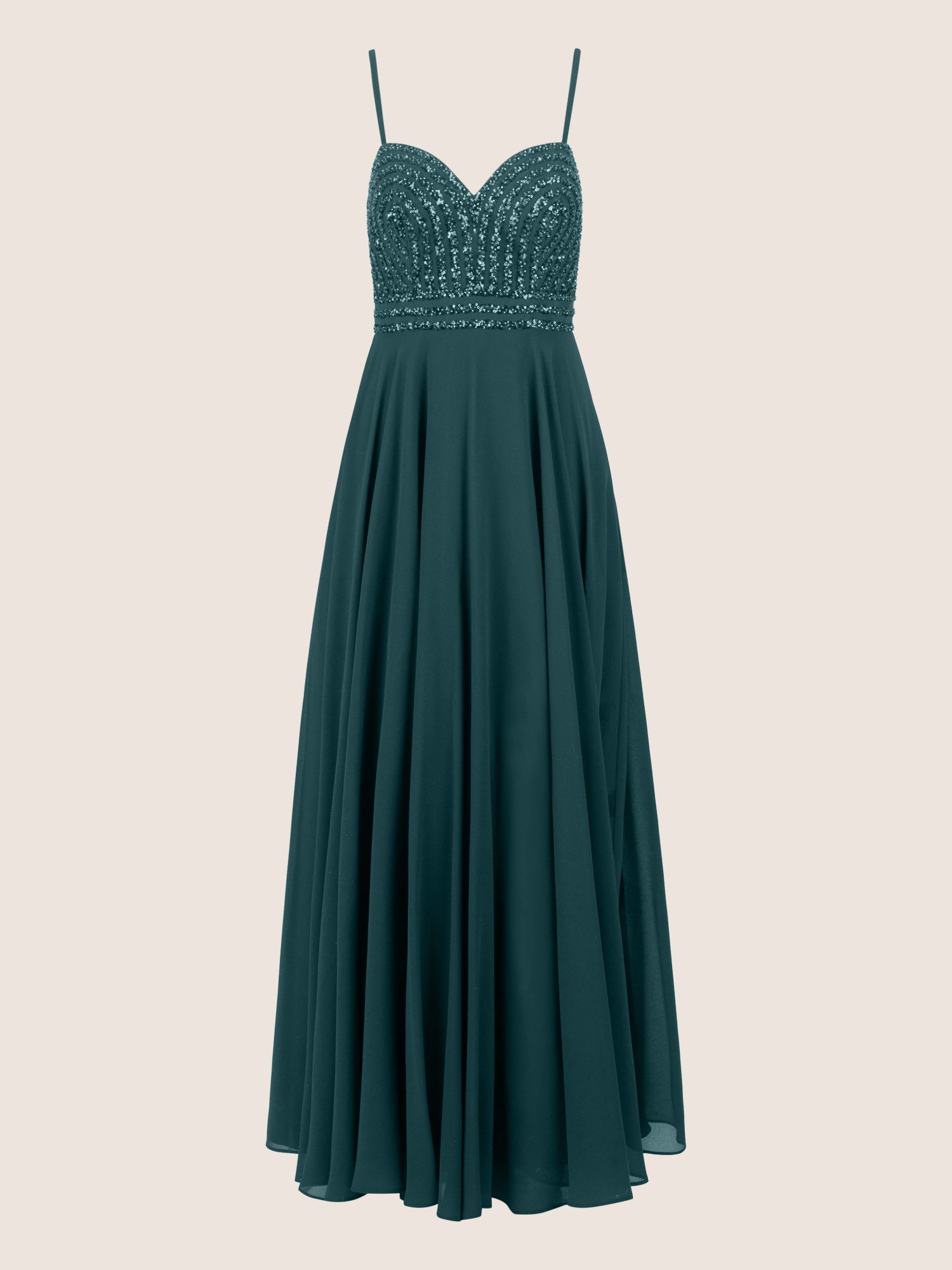 APART Glamourkleid mit Perlenstickerei | dunkelgrün