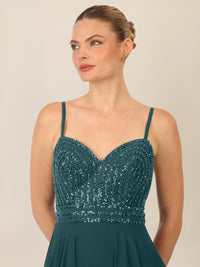APART Glamourkleid mit Perlenstickerei | dunkelgrün