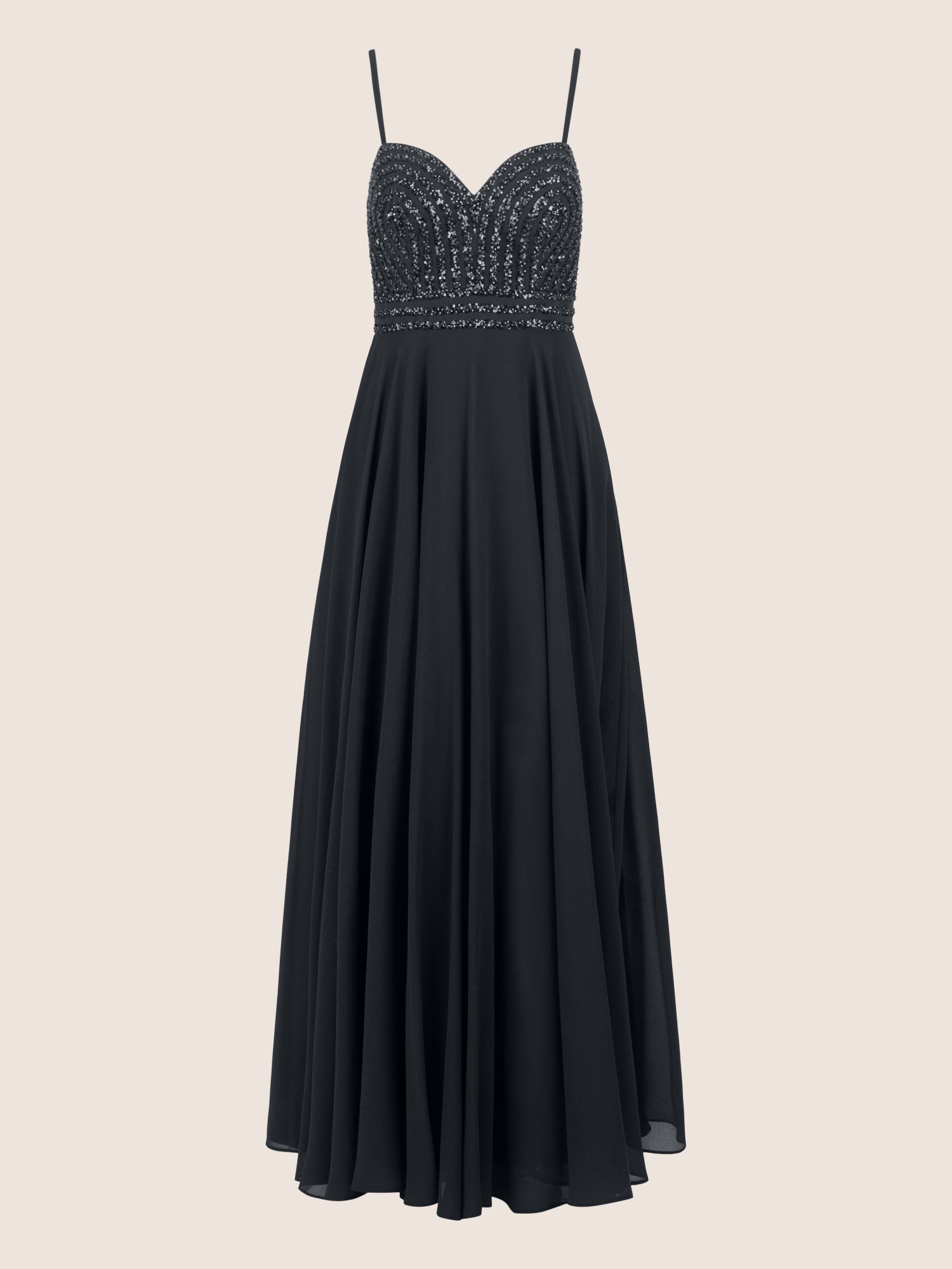 APART Glamourkleid mit Perlenstickerei | schwarz