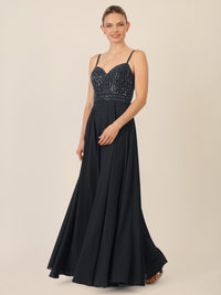 APART Glamourkleid mit Perlenstickerei | schwarz