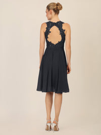 APART Cocktailkleid mit Cut-Out-Rücken | schwarz