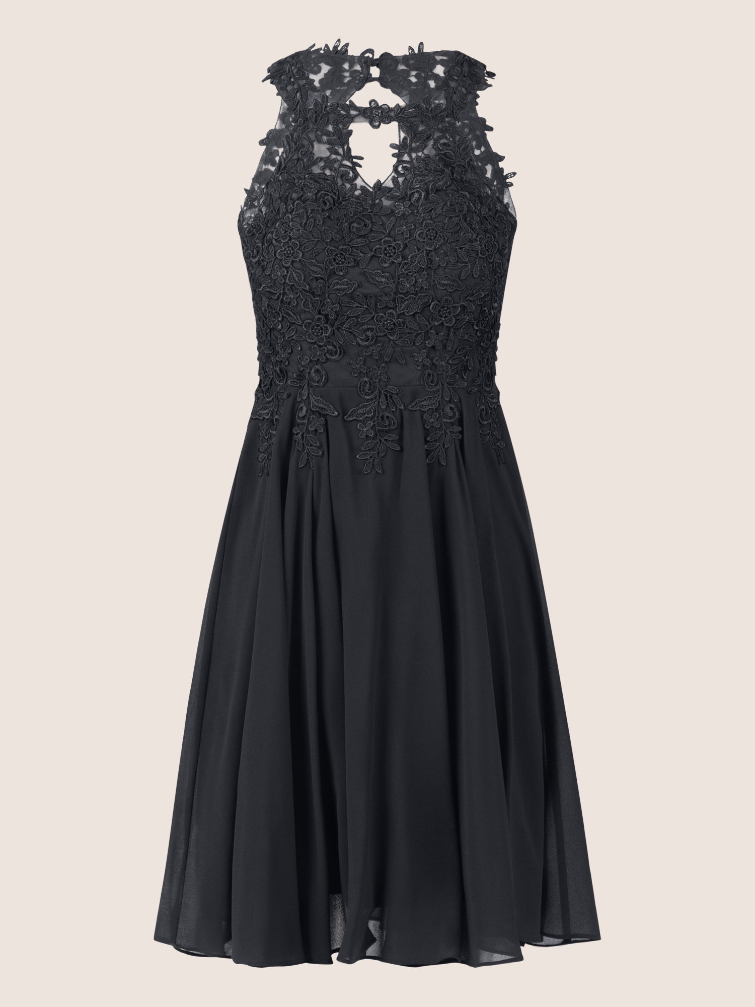 APART Cocktailkleid mit Cut-Out-Rücken | schwarz