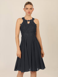 APART Cocktailkleid mit Cut-Out-Rücken | schwarz