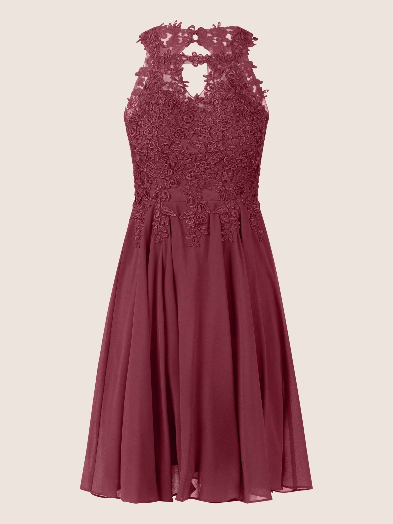 APART Cocktailkleid mit Cut-Out-Rücken | bordeauxrot