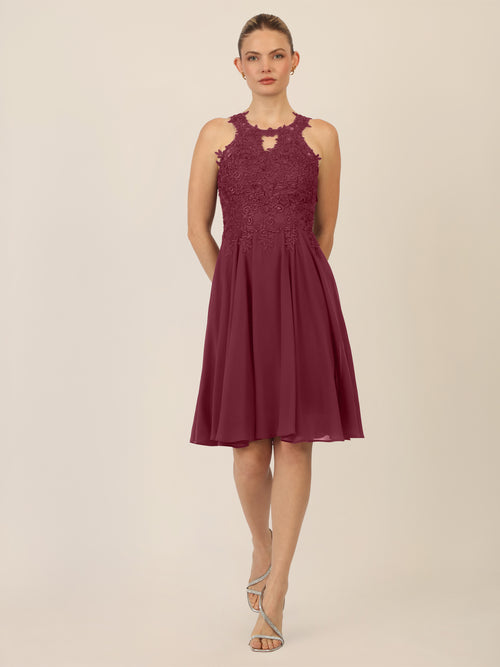 APART Cocktailkleid mit Cut-Out-Rücken | bordeauxrot image 1