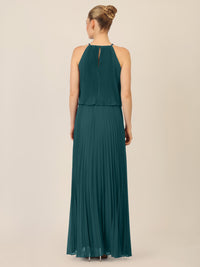 APART Chiffonkleid mit Ketten-Trägern | dunkelgrün