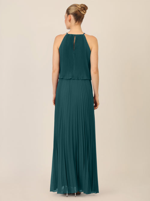 APART Chiffonkleid mit Ketten-Trägern | dunkelgrün image 1