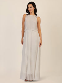 APART Abendkleid mit Plisseefalten und Lagenoptik | creme