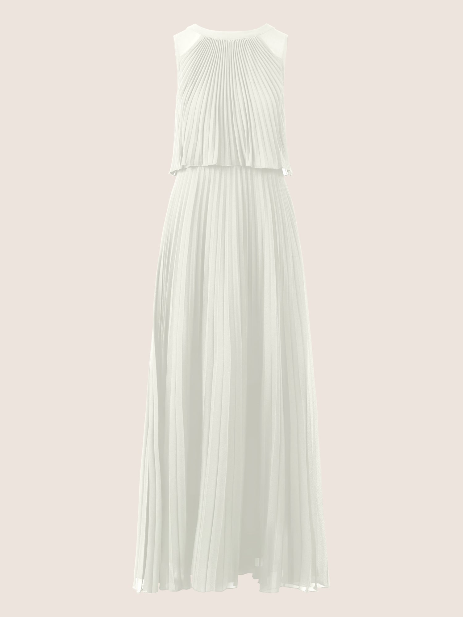 APART Abendkleid mit Plisseefalten und Lagenoptik | creme