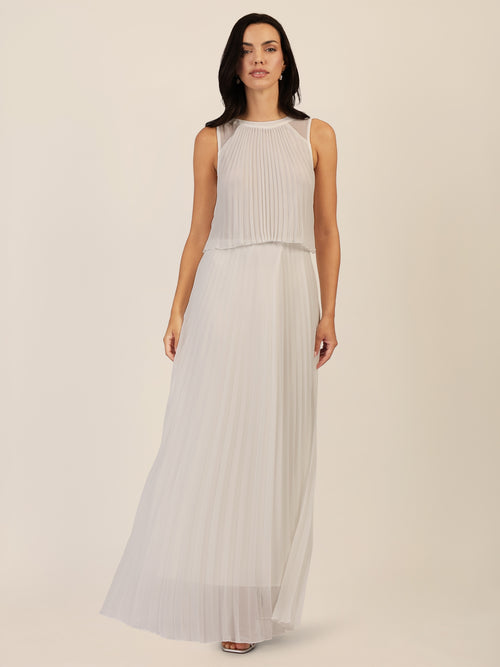 APART Abendkleid mit Plisseefalten und Lagenoptik | creme image 1