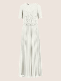 APART Abendkleid mit Spitzenjacke mit Spitzenoberteil und Plisseerock | creme