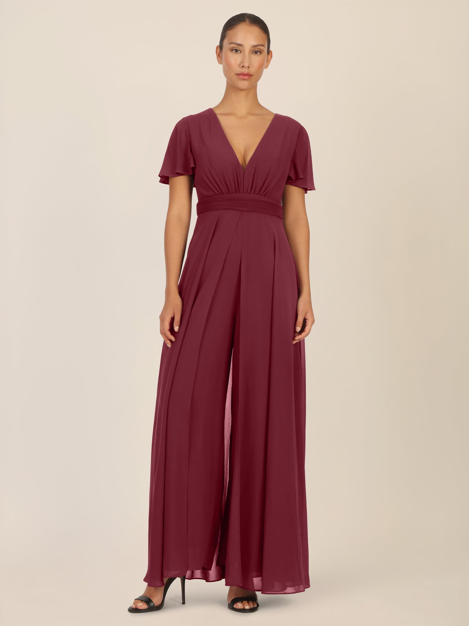 APART Chiffonoverall mit Brust Pads | bordeauxrot