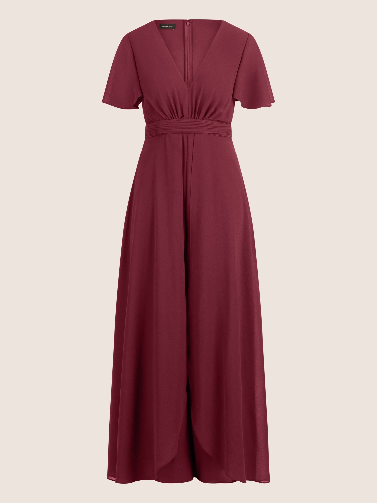 APART Chiffonoverall mit Brust Pads | bordeauxrot