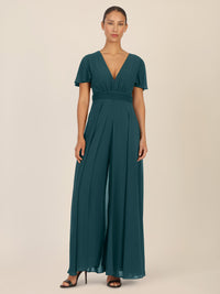 APART Chiffonoverall mit Brust Pads | dunkelgrün
