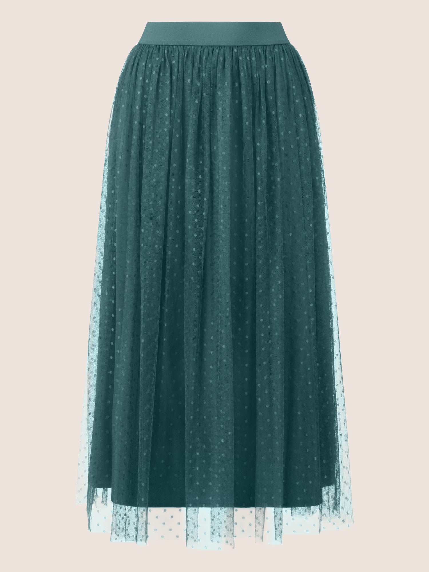 APART Tüllrock mit Punktemuster | dunkelgrün
