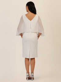 APART Kleid mit Chiffoncape in Lagenoptik mit Spitzenborte | creme