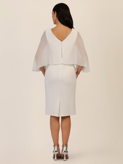 APART Kleid mit Chiffoncape in Lagenoptik mit Spitzenborte | creme image 1