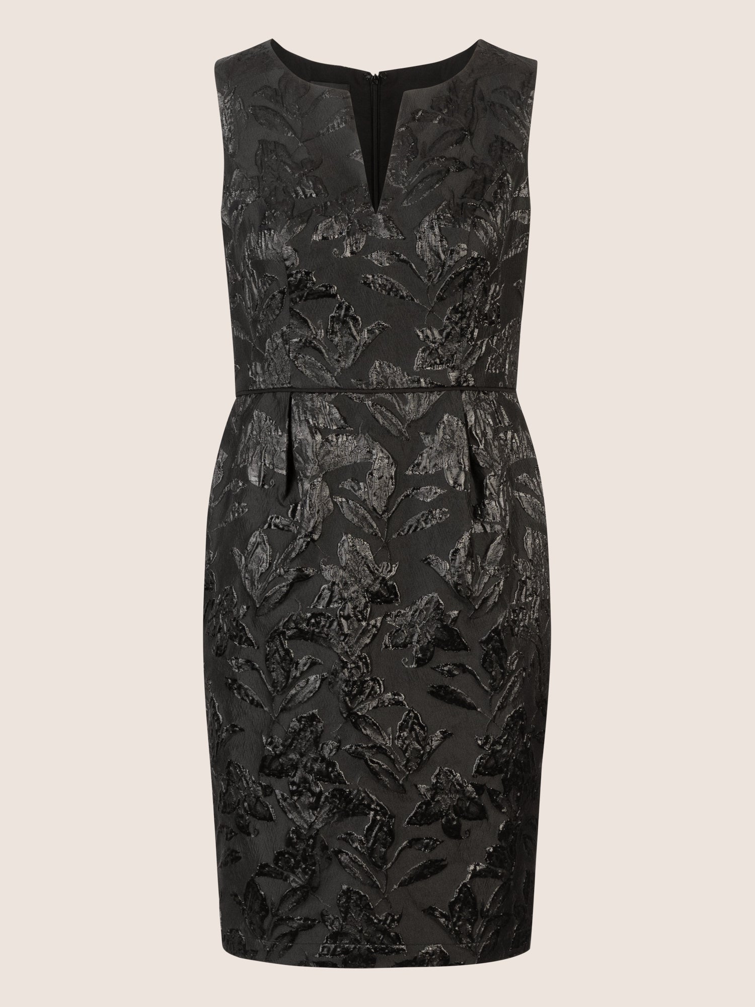 APART Jacquardkleid mit floralen Strukturen | schwarz