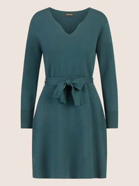 APART Strickkleid mit V-Ausschnitt | dunkelgrün