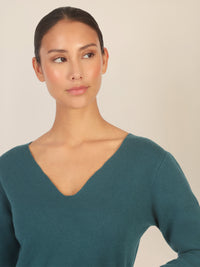 APART Strickkleid mit V-Ausschnitt | dunkelgrün