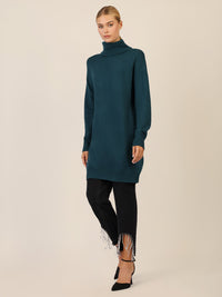 APART Overside Strickkleid mit überschnittene Schultern | dunkelgrün