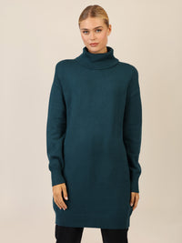 APART Overside Strickkleid mit überschnittene Schultern | dunkelgrün