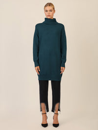 APART Overside Strickkleid mit überschnittene Schultern | dunkelgrün