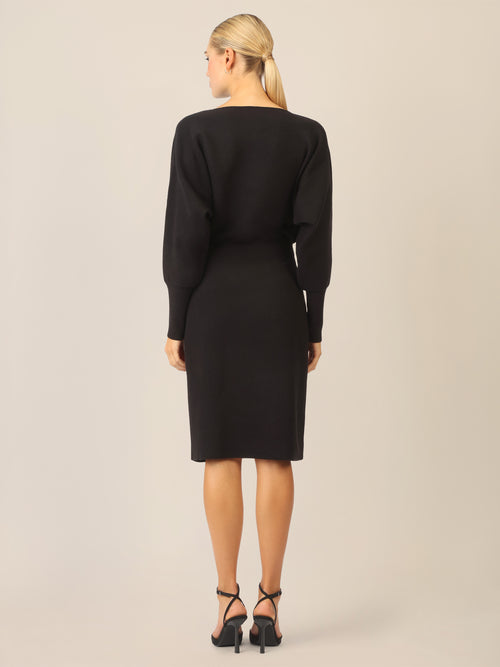 APART Strickkleid mit Gliederkette Detail Gürtel | schwarz image 1