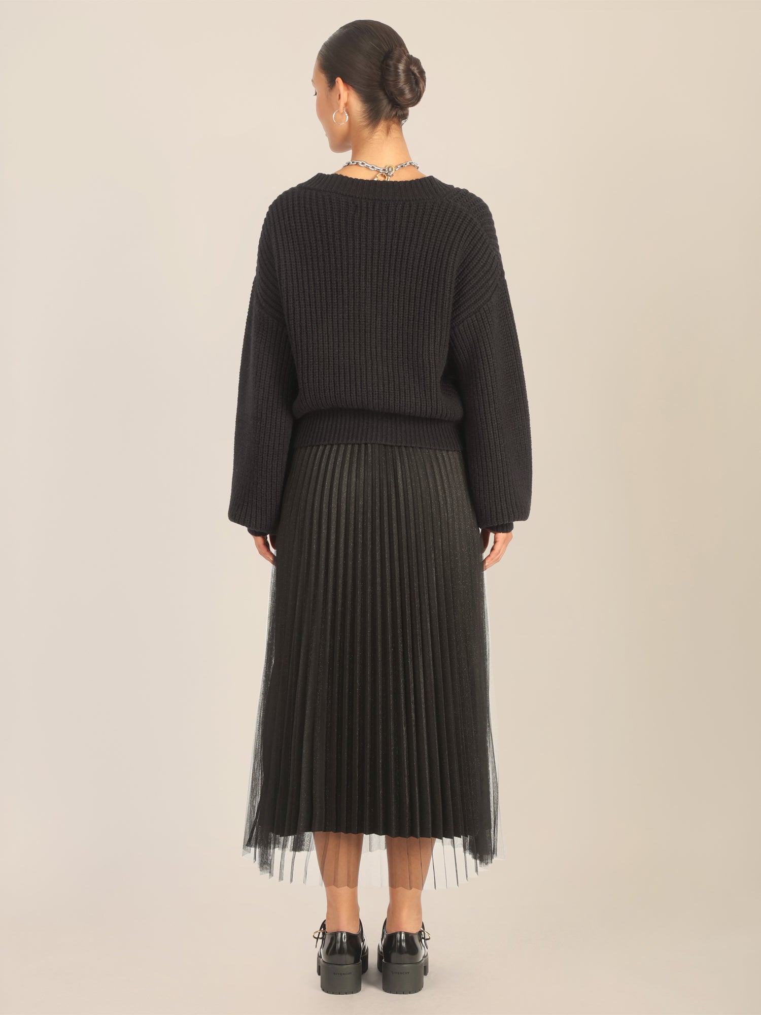 APART Oversized Strickjacke mit Knopfleiste | schwarz