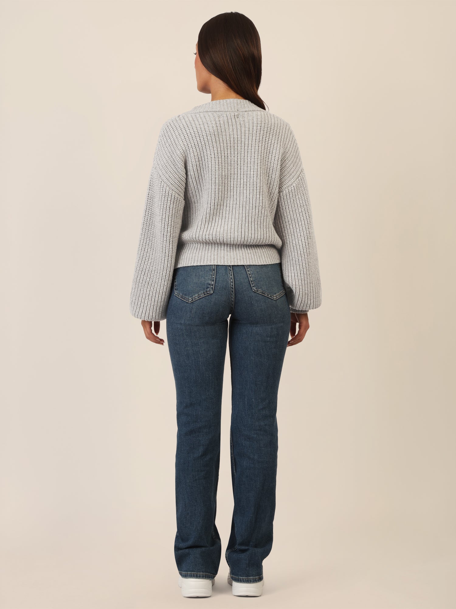 APART Oversized Strickjacke mit Knopfleiste | graumeliert