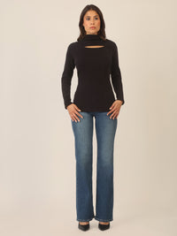 APART Pullover mit Cut-out-Detail | schwarz