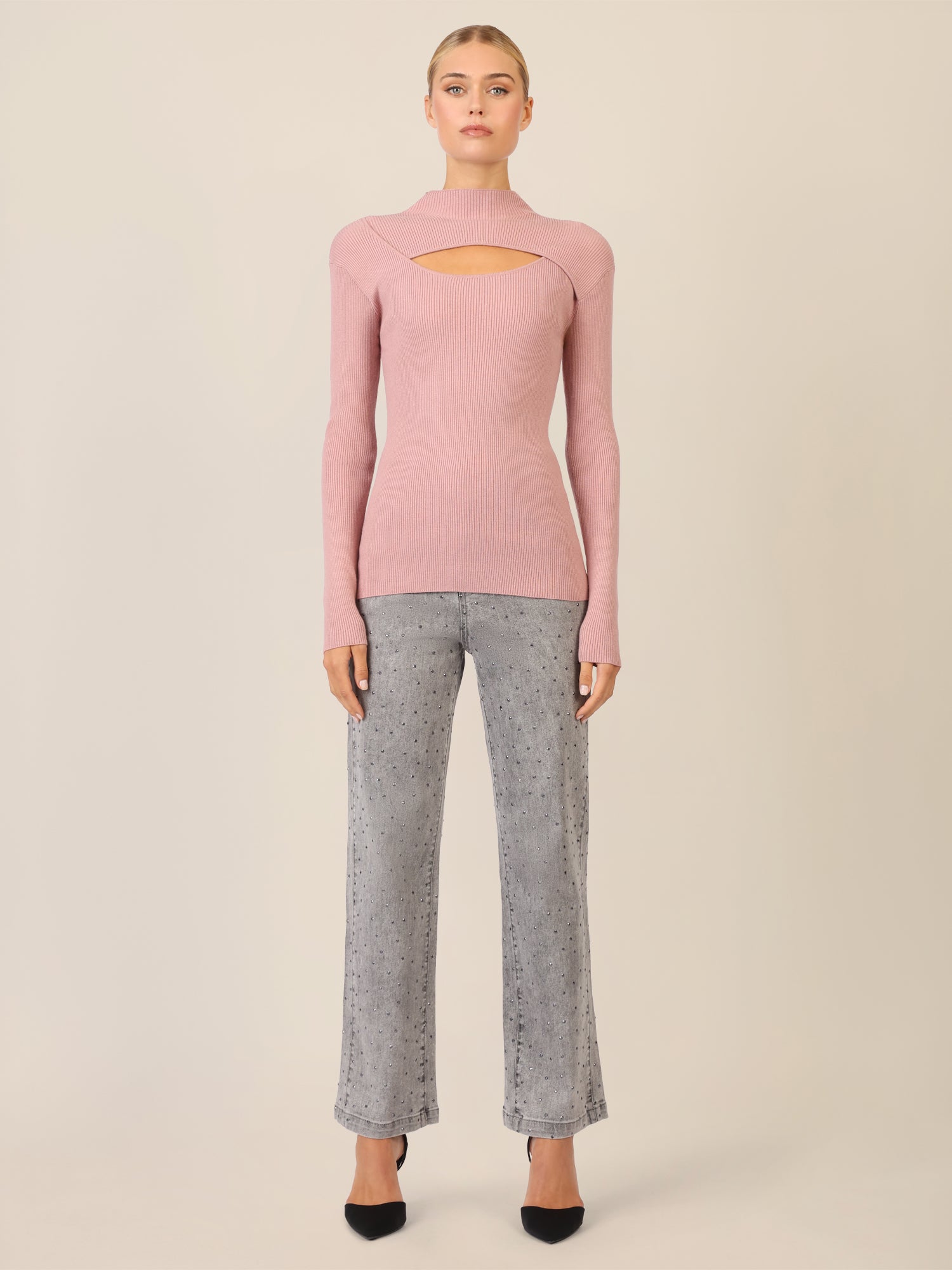APART Pullover mit Cut-out-Detail | mauve