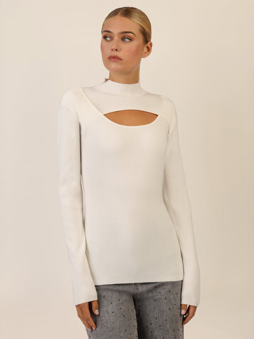 APART Pullover mit Cut-out-Detail | creme image 1