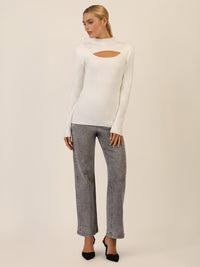 APART Pullover mit Cut-out-Detail | creme