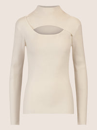 APART Pullover mit Cut-out-Detail | creme