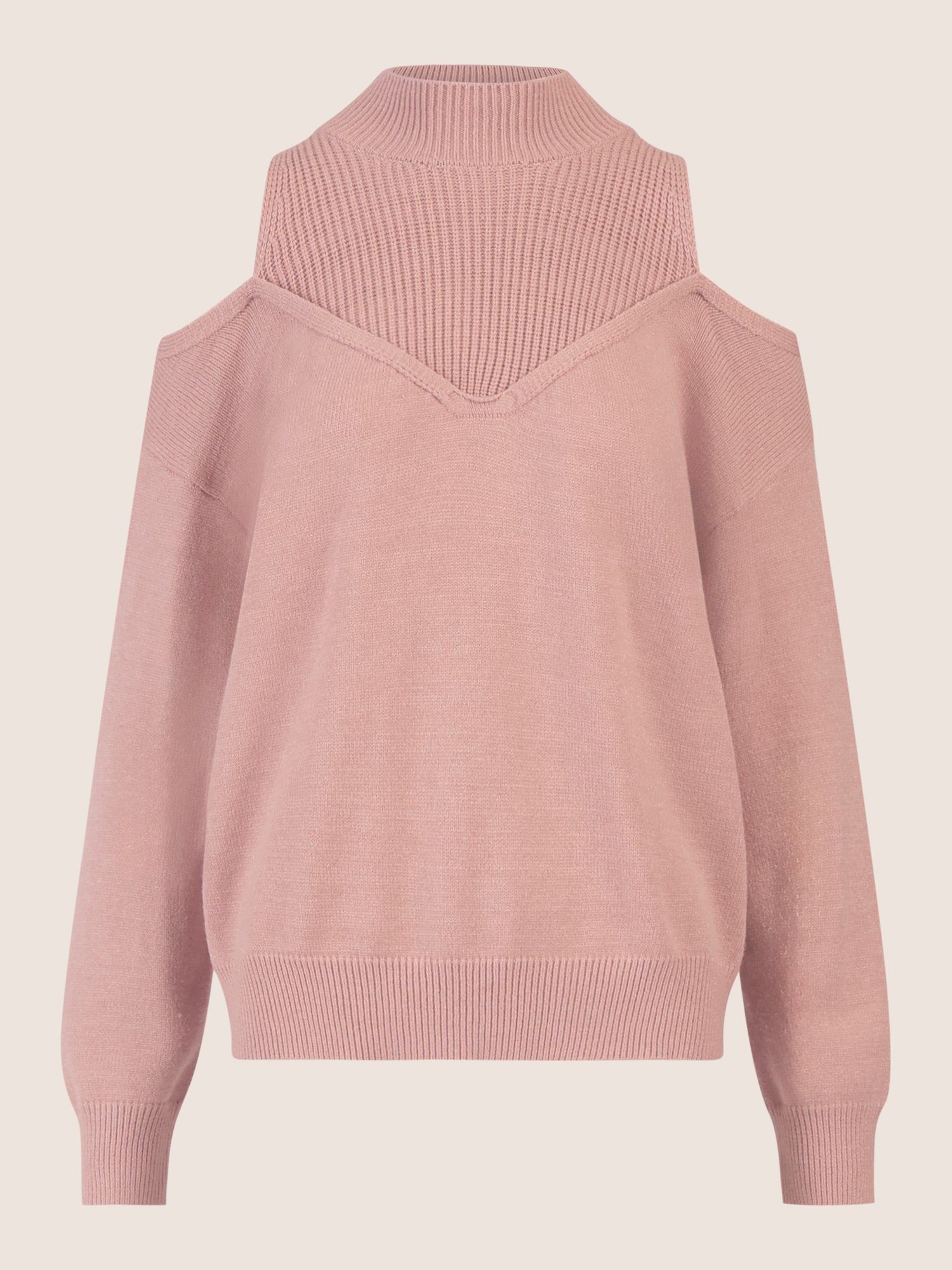 APART Oversized Pullover mit Cut-outs und Rippeinsatz | mauve