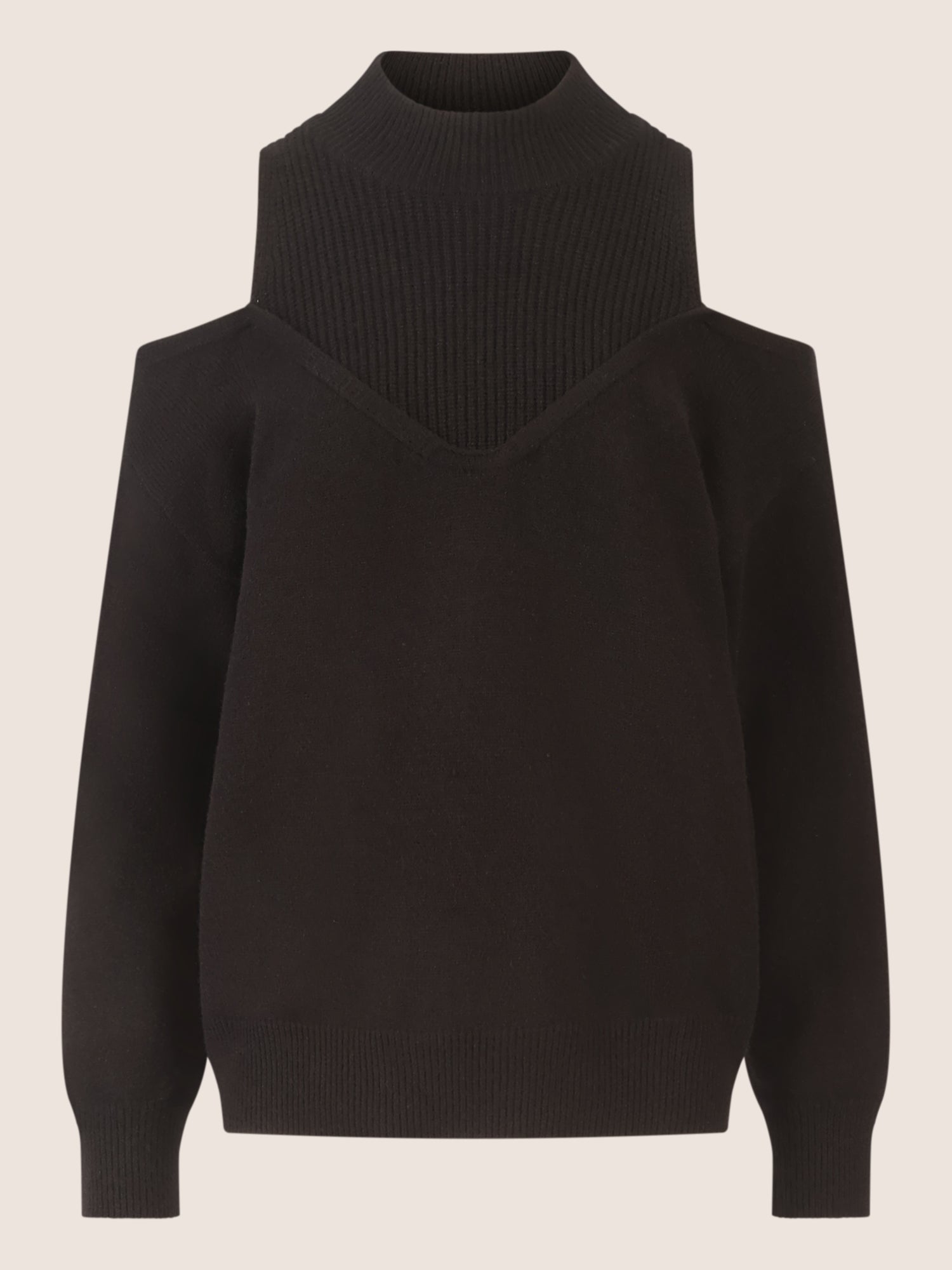 APART Oversized Pullover mit Cut-outs und Rippeinsatz | schwarz