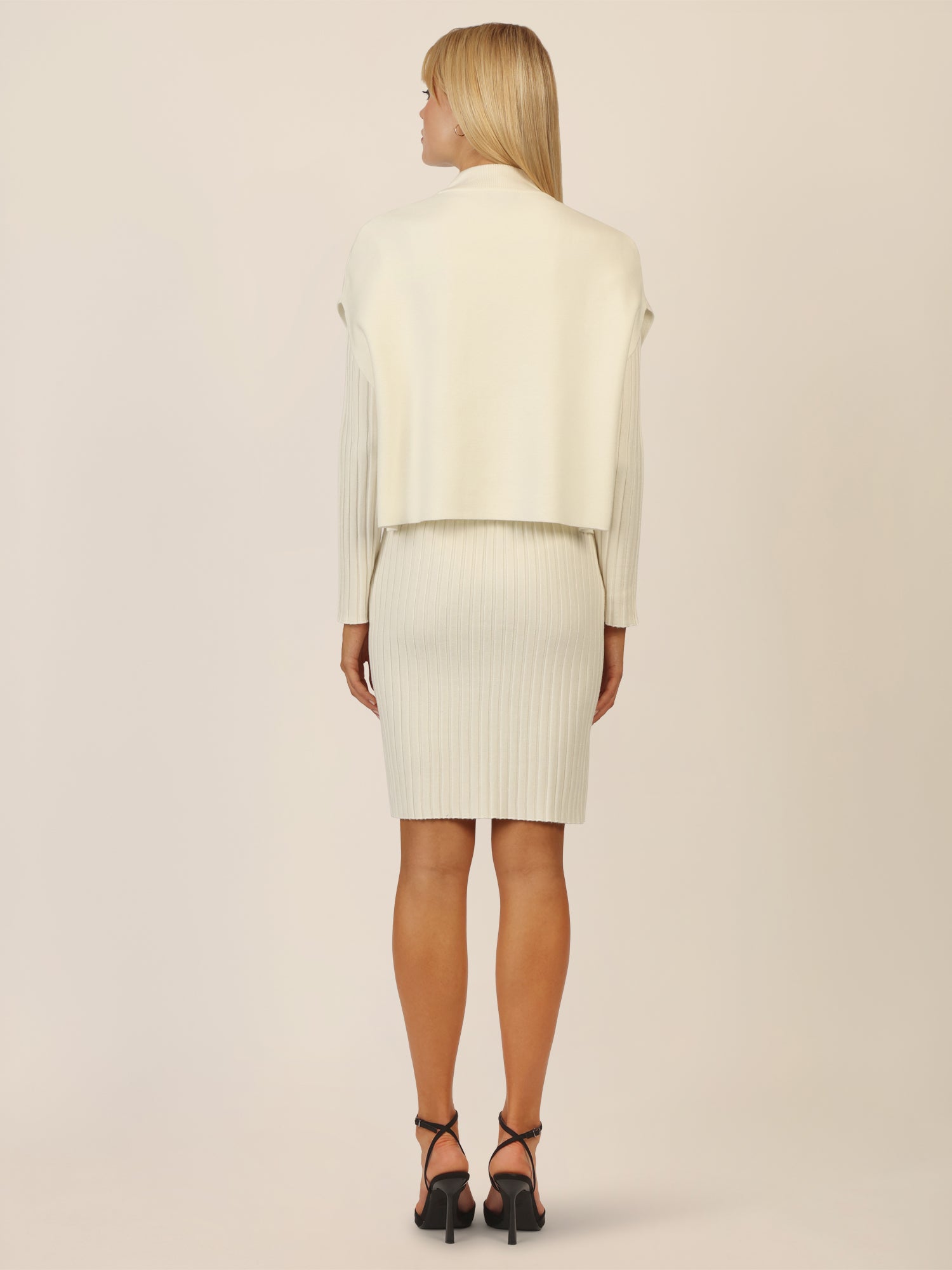 APART Strick Set mit strukturierter Rippenoptik | creme