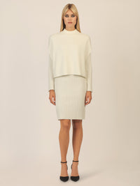 APART Strick Set mit strukturierter Rippenoptik | creme
