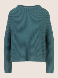 APART Oversized Pullover mit Strukturmuster | dunkelgrün