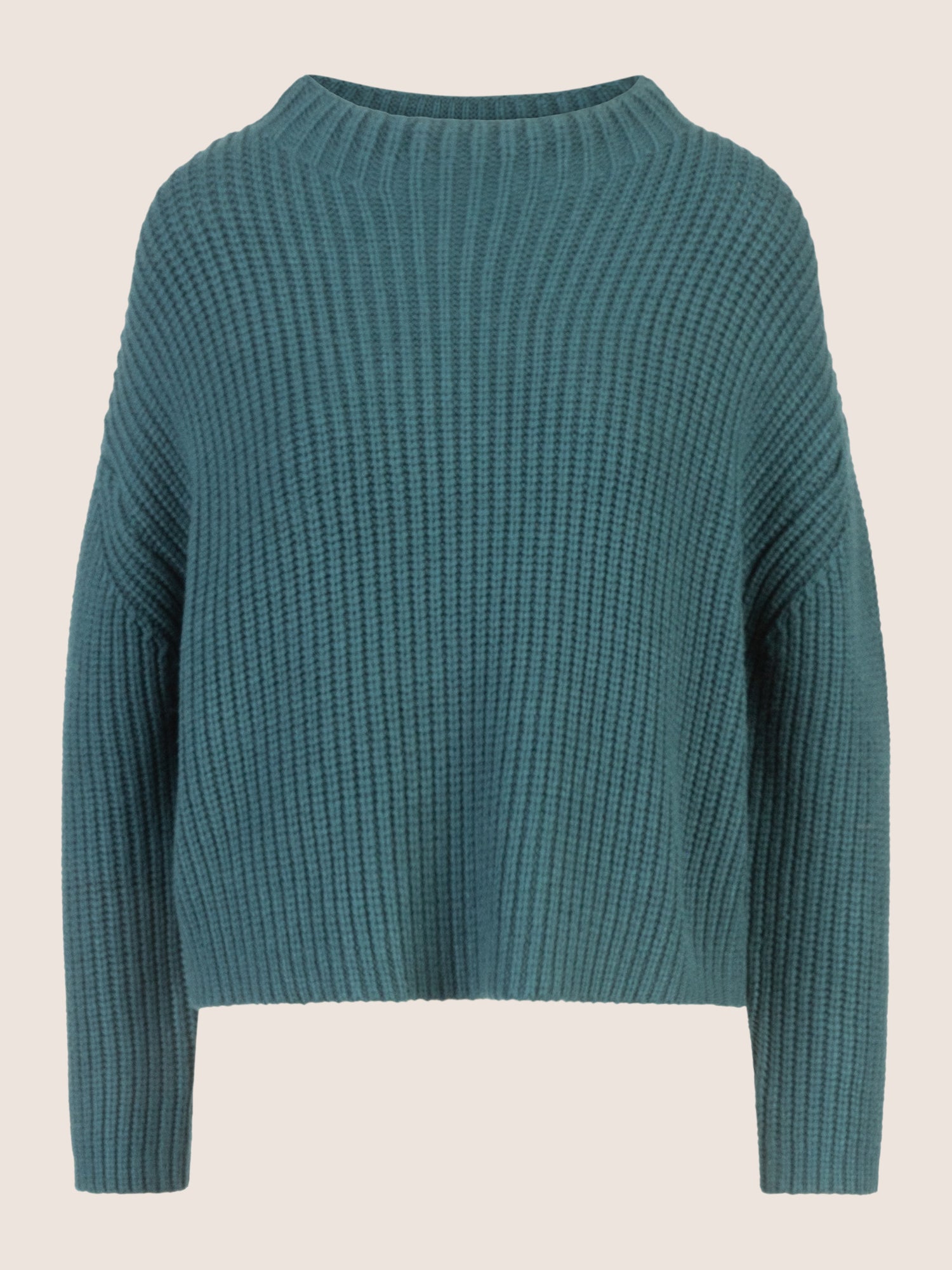 APART Oversized Pullover mit Strukturmuster | dunkelgrün